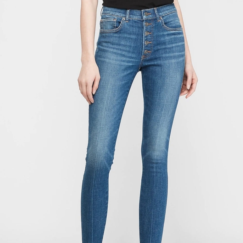 Express High Rise Cropped Legging Denim Jeans